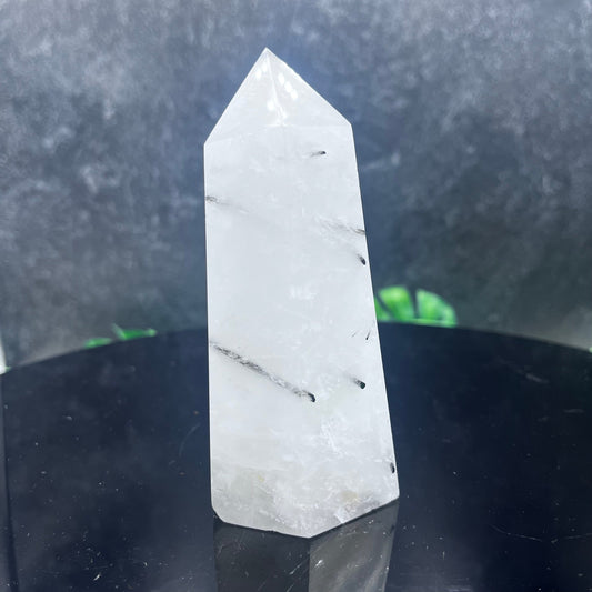 Black Tourmaline in Quartz Tower