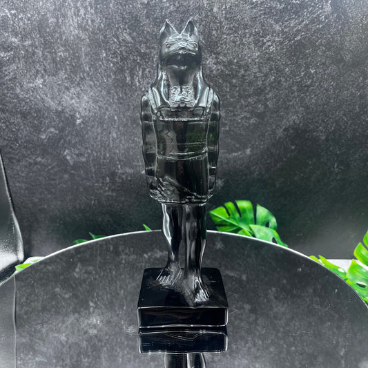 Black Obsidian Anubis Statue