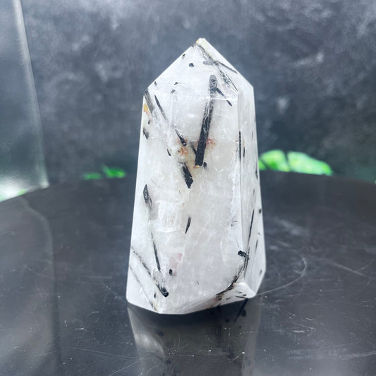 Black Tourmaline in Quartz Tower